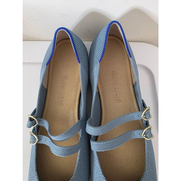 Rothy's The Double Buckle Mary Jane - Sky Size 10 NWOB - Picture 6 of 10